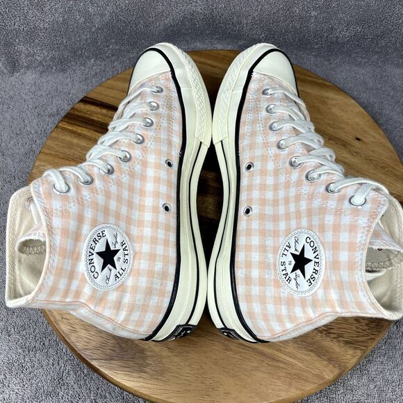 Converse Chuck Taylor 70 Pink Gingham Shoes Women's 9 Canvas High Top Checkered - Picture 5 of 8